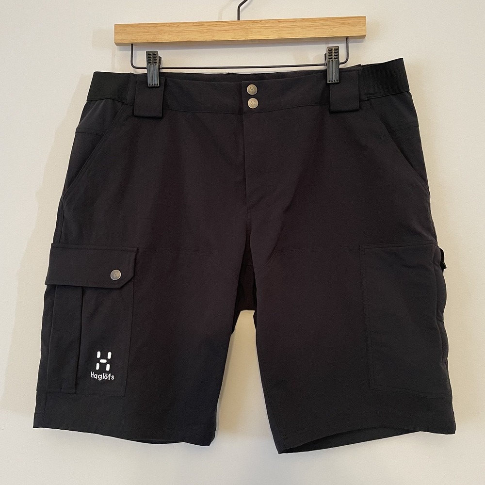 Haglofs Mens Cargo Shorts Black Size 54 US XL 38 Outdoor Hiking‎ Gorpcore